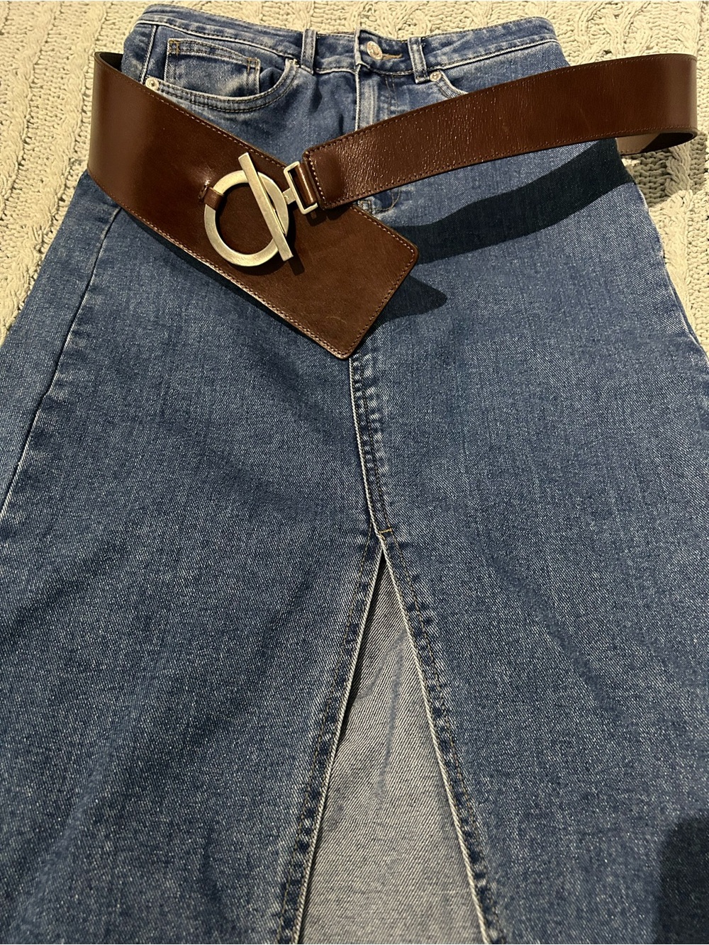 Mexx Brown Genuine Leather Vintage Slough Belt